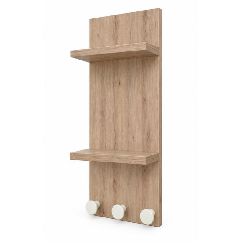 Perchero Organizador De Pared Roble Para Recibidor O Cocina