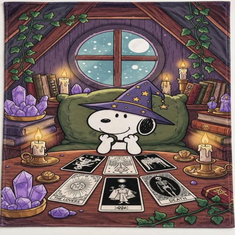 Cobija Frazada Ultra Suave Snoopy Halloween Tarot