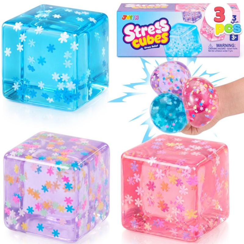 Juguete Antiestrés JOYIN Cubo Aplastable de 55 cm – Pack de 3