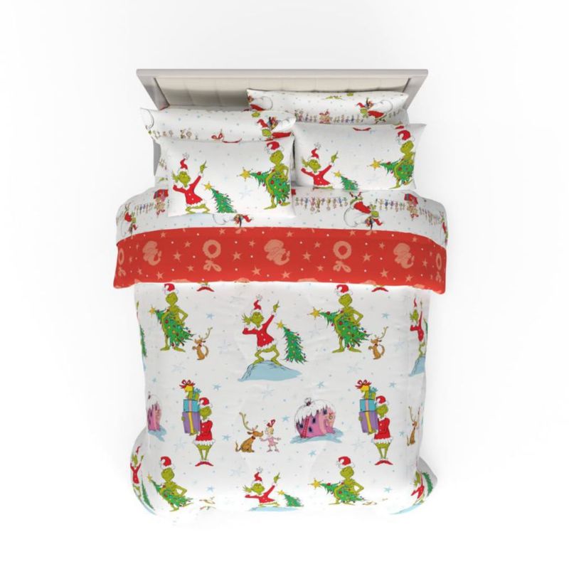 Juego de cama Franco Queen 7 piezas The Grinch Navidad