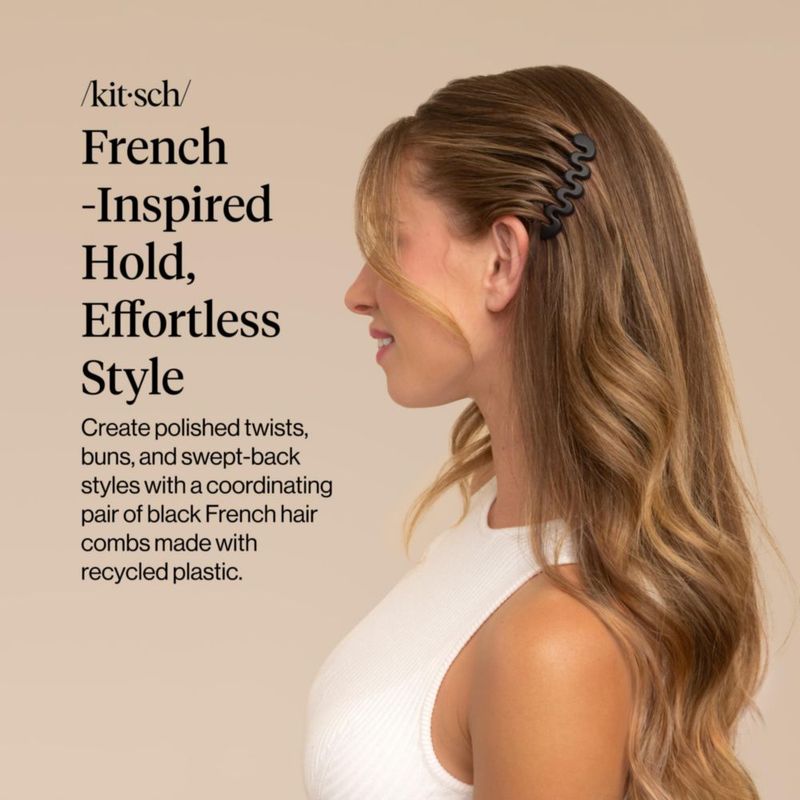 Peine para cabello Kitsch estilo francés lateral - paquete de 2