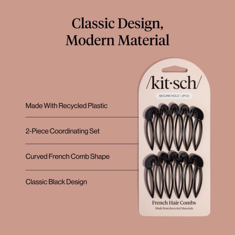 Peine para cabello Kitsch estilo francés lateral - paquete de 2