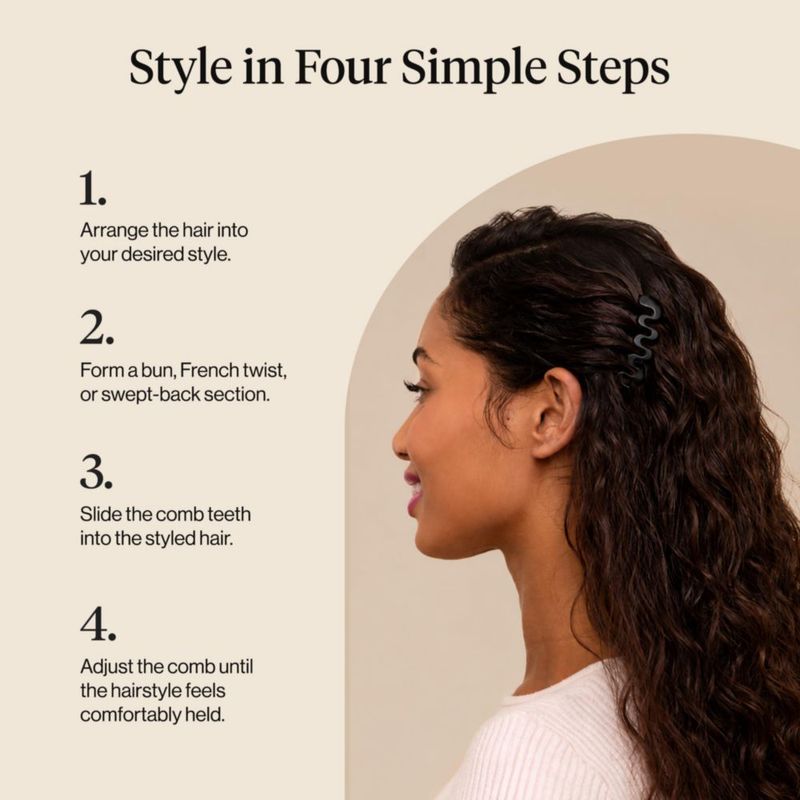 Peine para cabello Kitsch estilo francés lateral - paquete de 2