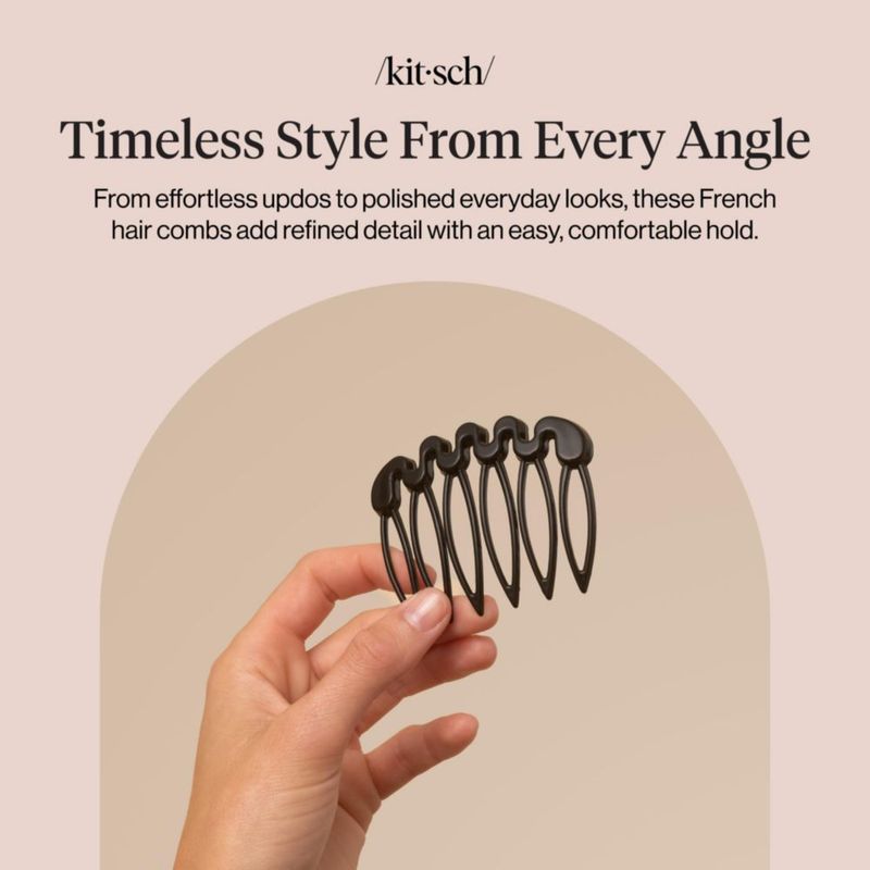 Peine para cabello Kitsch estilo francés lateral - paquete de 2