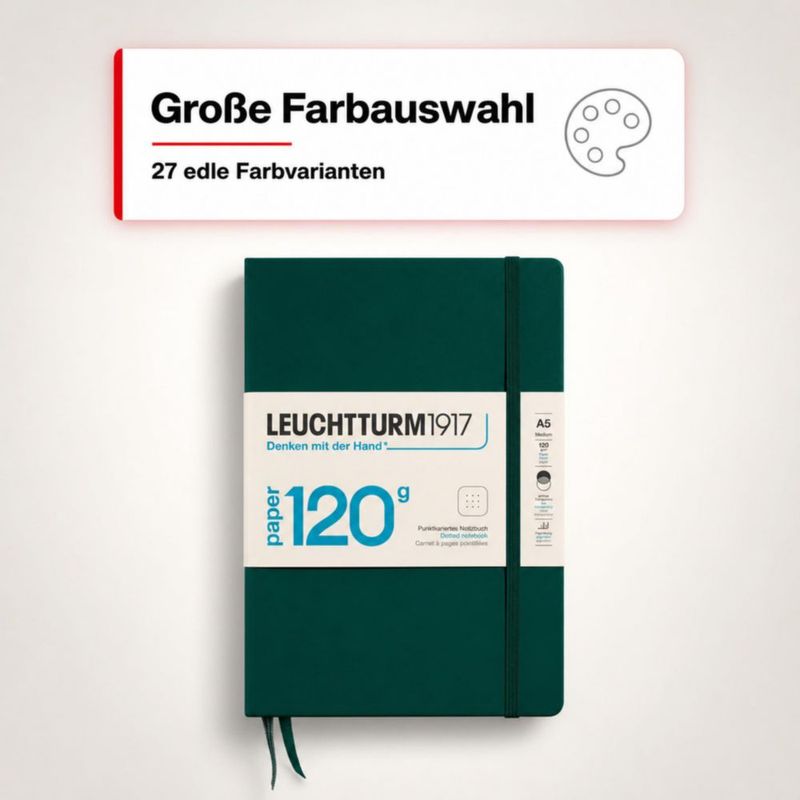 Cuaderno LEUCHTTURM1917 A5 con puntos 120gsm Verde Bosque