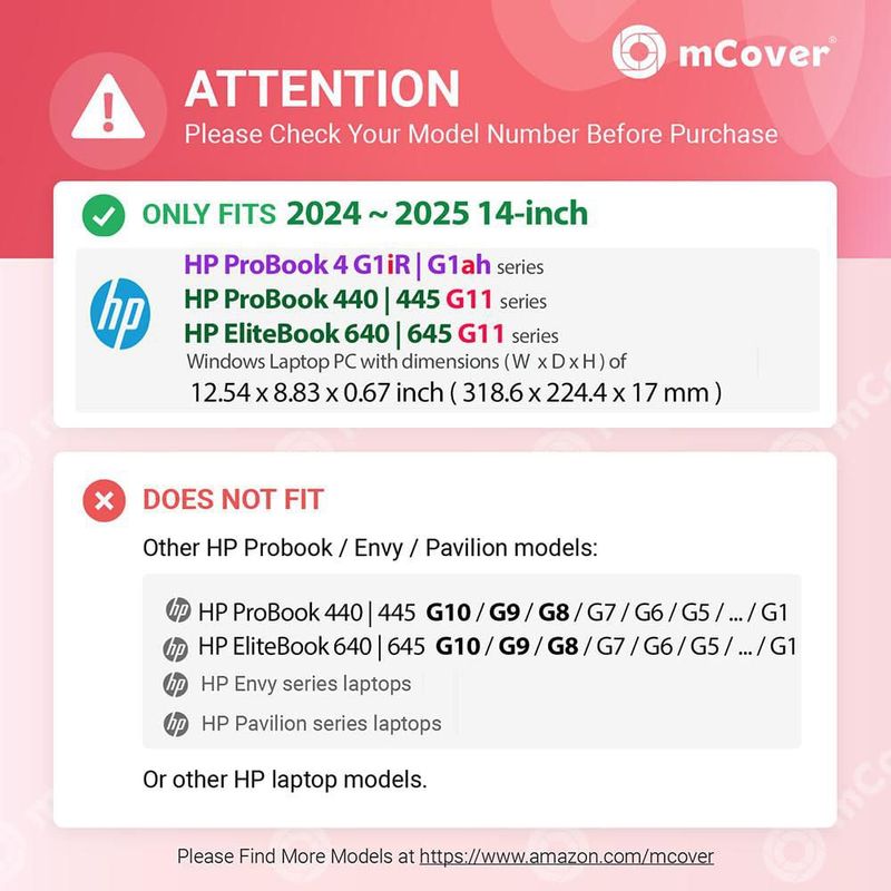 Funda para portátil mCover 14" HP ProBook/EliteBook G11 negra