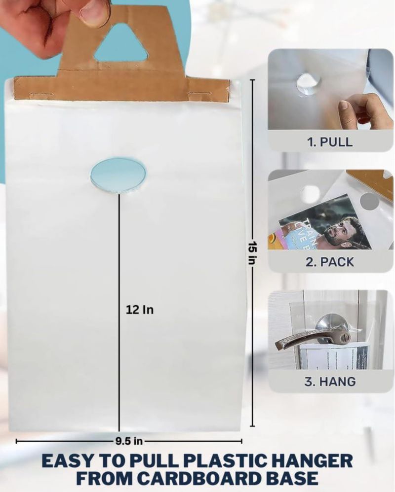 Bolsas colgantes para puertas Skywin 24 × 38 cm paquete de 300 transparentes