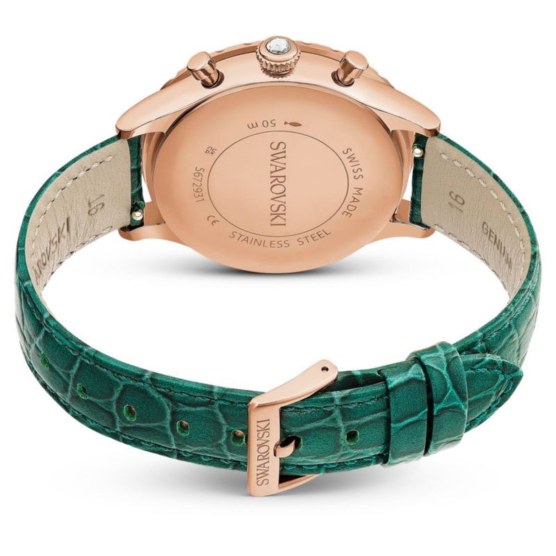 Reloj Swarovski Octea Chrono de Cuero Verde fabricado en Suiza