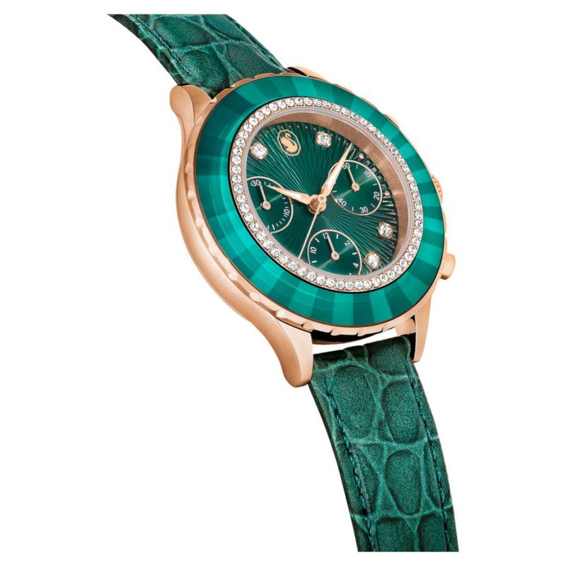 Reloj Swarovski Octea Chrono de Cuero Verde fabricado en Suiza