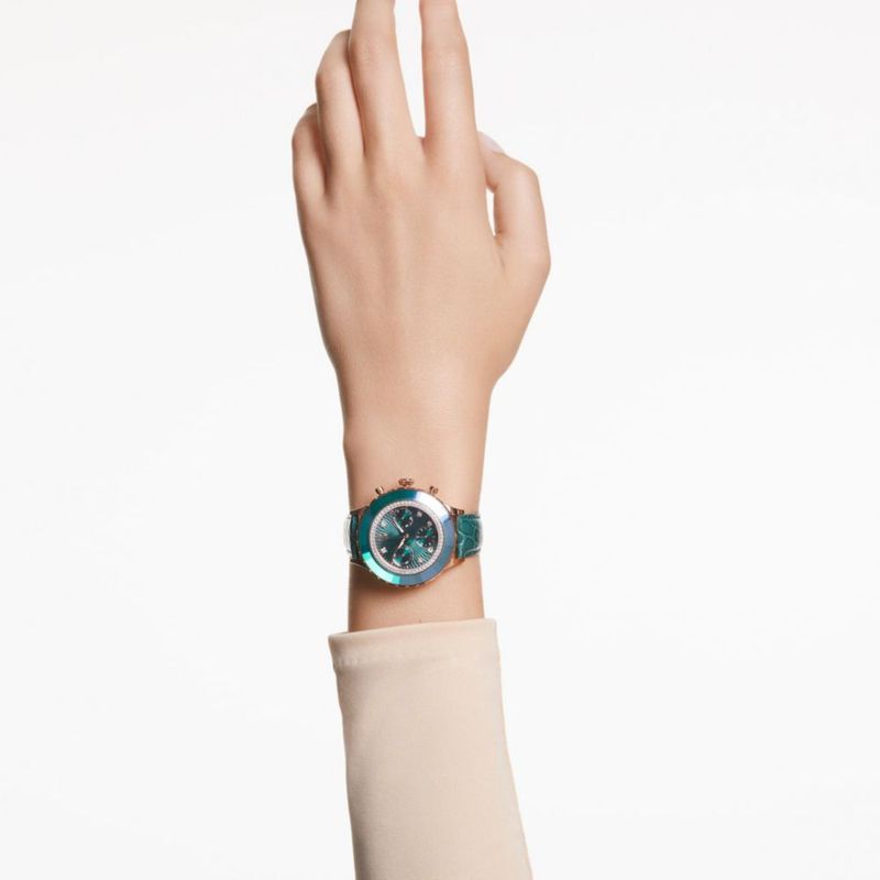 Reloj Swarovski Octea Chrono de Cuero Verde fabricado en Suiza