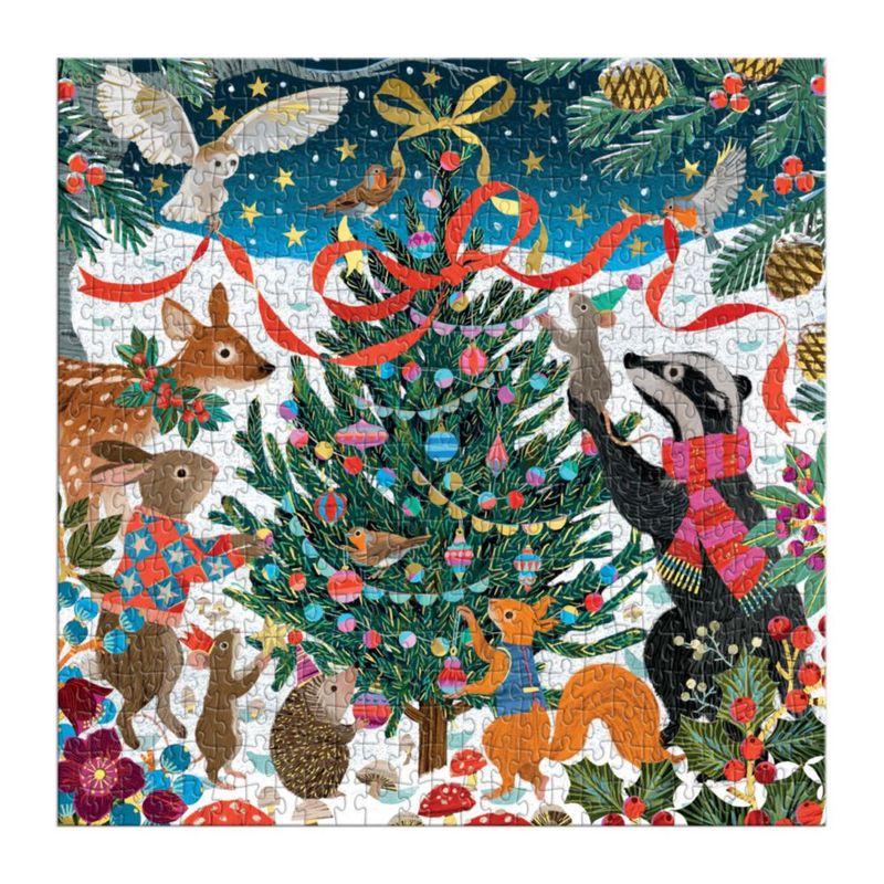 Rompecabezas Galison Woodland Merrymakers de 500 piezas con foil