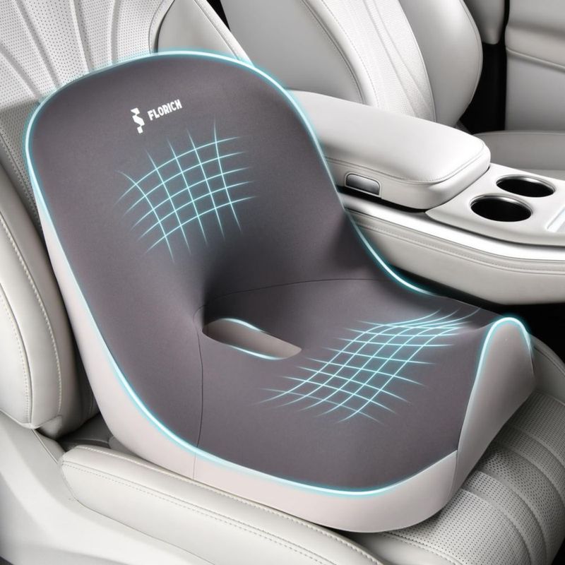 Cojín de Asiento FLORICH de Espuma de Memoria en Forma L Negro