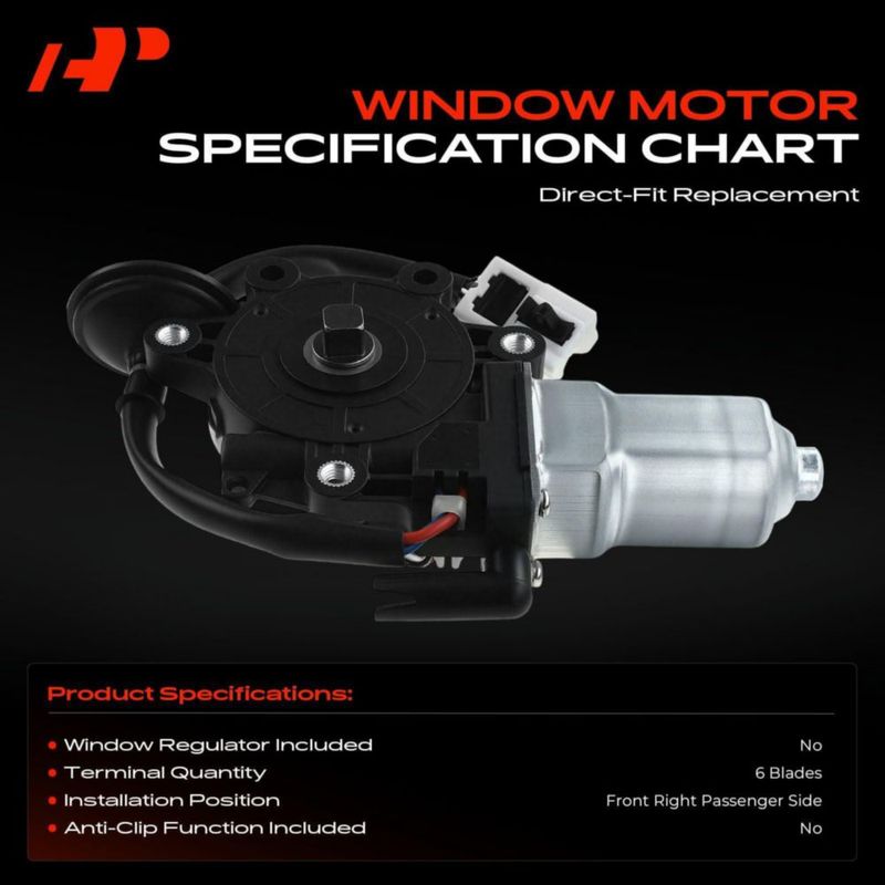 Motor de ventana eléctrica A-Premium de 6 pines con función anti‑clip