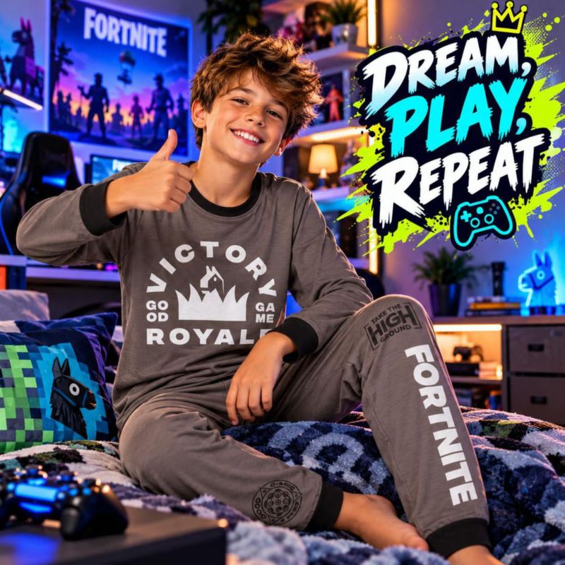 Pijama Get Trend Fortnite 11-12 años Marrón