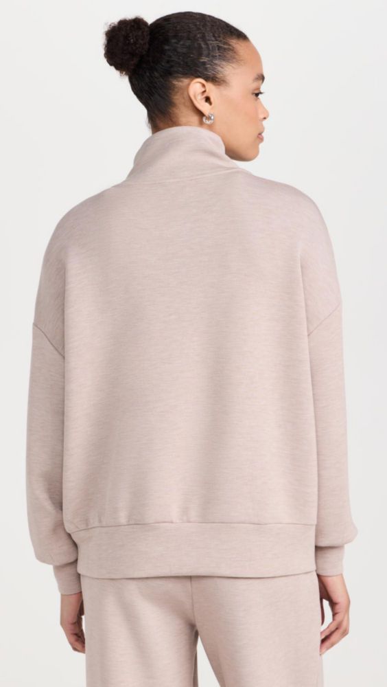 Sudadera Varley Hawley Half Zip en color Taupe Marl - Talla S