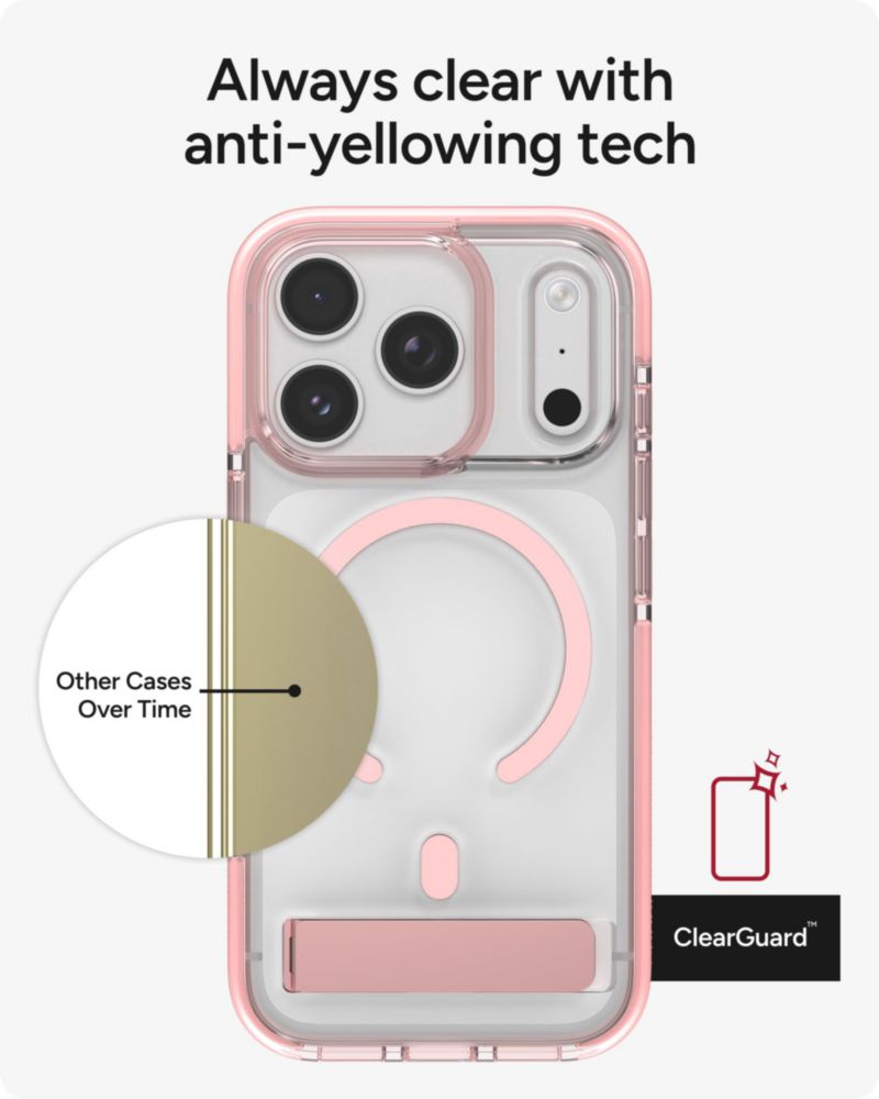 Funda ZAGG para iPhone 17 Pro Pink Sorbet con soporte