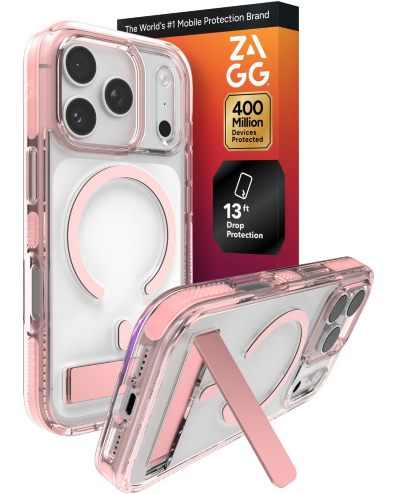 Funda ZAGG para iPhone 17 Pro Pink Sorbet con soporte