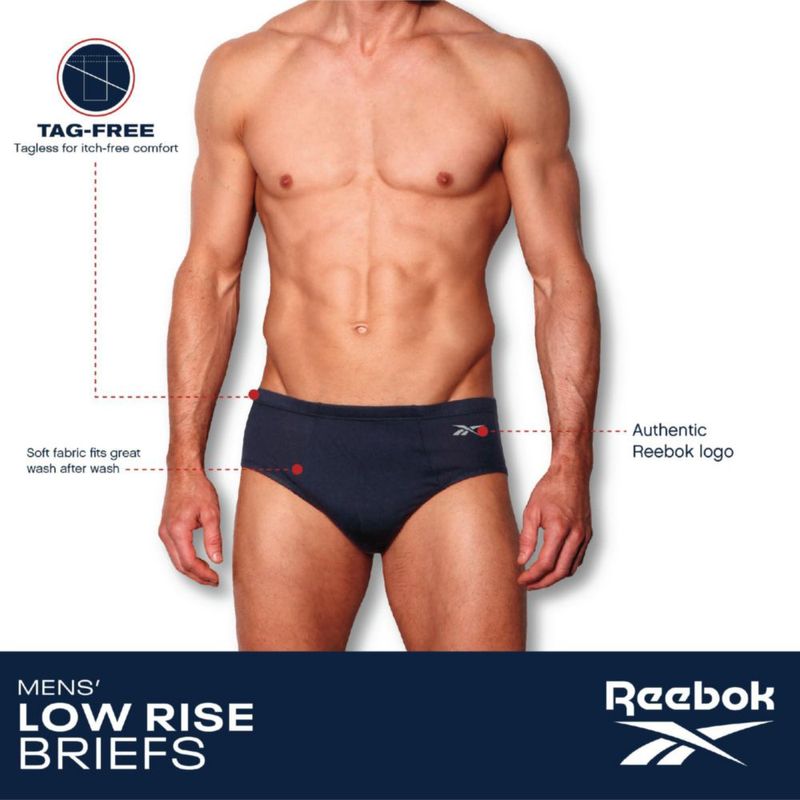 Calzoncillos Reebok para Hombre – Pack de 5 Corte Bajo Talla Grande Negro/Gris