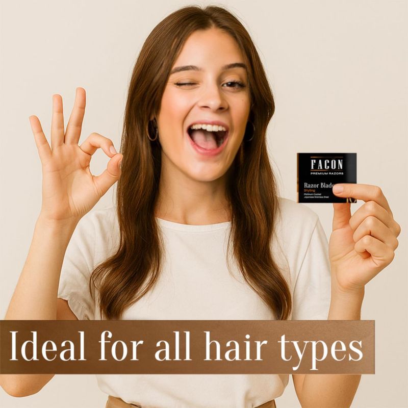 Cuchillas de Afeitar FACON Styling 10 Unidades Acero con Recubrimiento de Platino