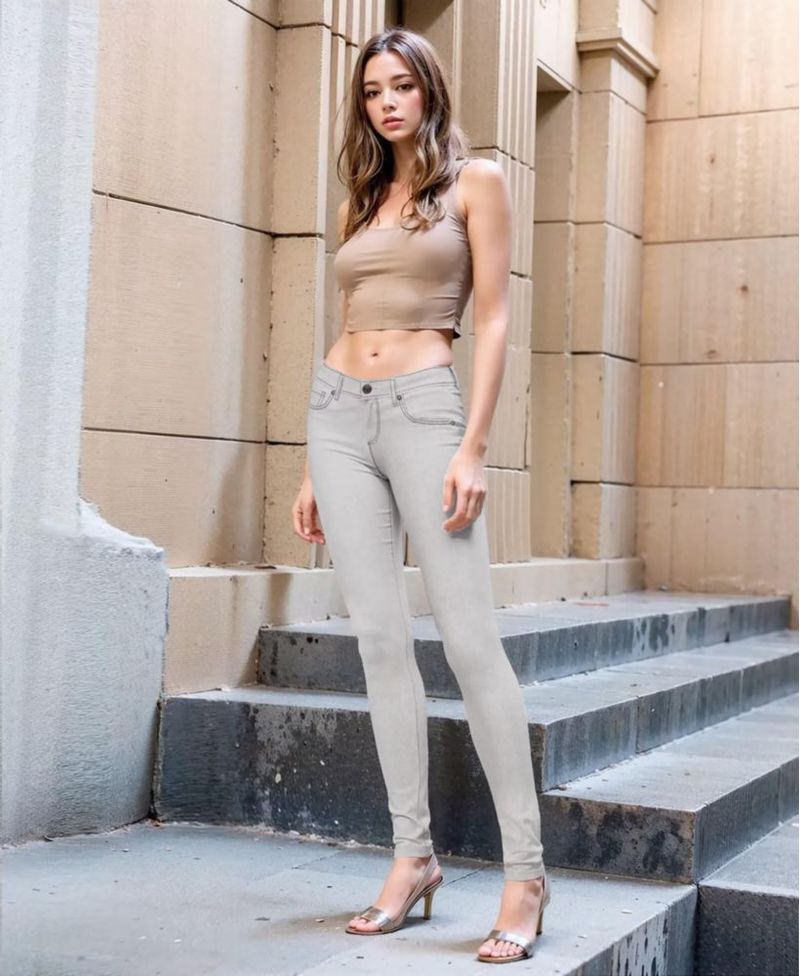 Jeans skinny gris de Hybrid & Company – largo