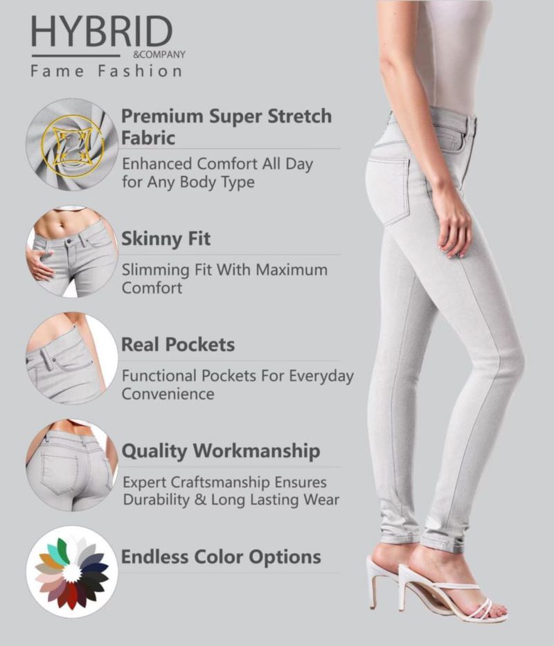 Jeans skinny gris de Hybrid & Company – largo