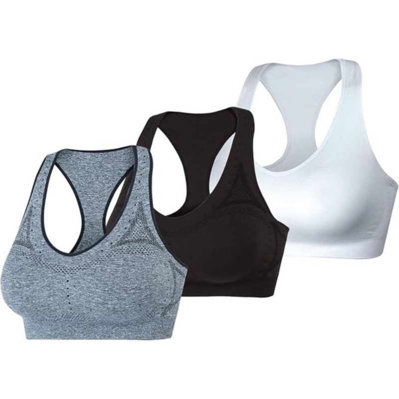 Sujetador Deportivo Hanes con Espalda en V - Pack de 3 - Talla Pequeña