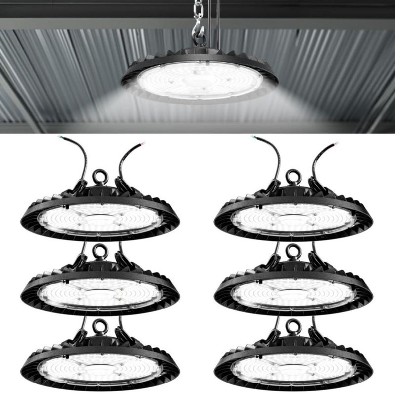 Juego de 6 luces LED High Bay Sunco Lighting 200 W 5000 K regulable