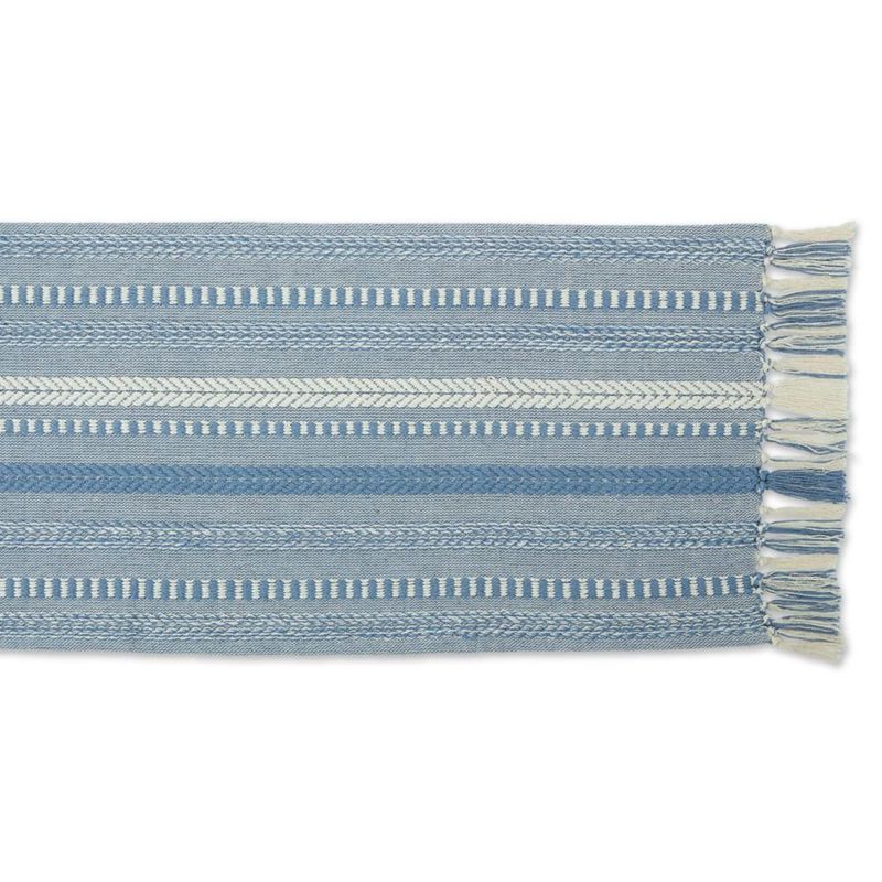 Caminero de Mesa DII 38x183 cm con Flecos Stonewash Blue