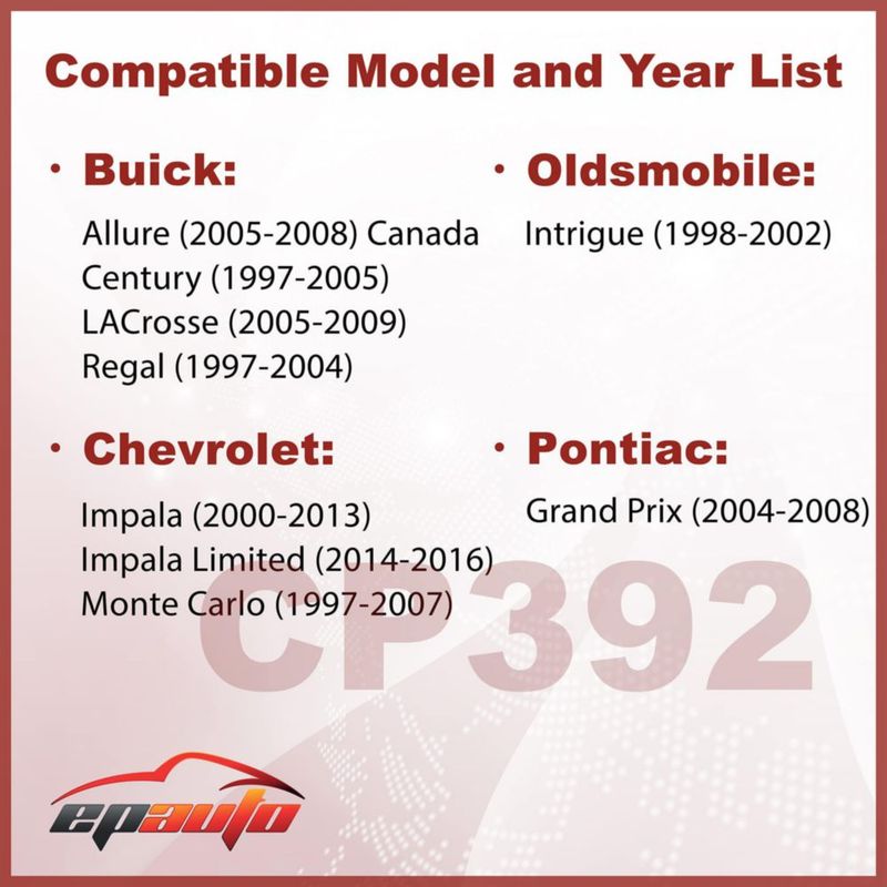 Filtro de aire de cabina EPAuto CP392 (CF8392A) para Buick Chevrolet y GMC