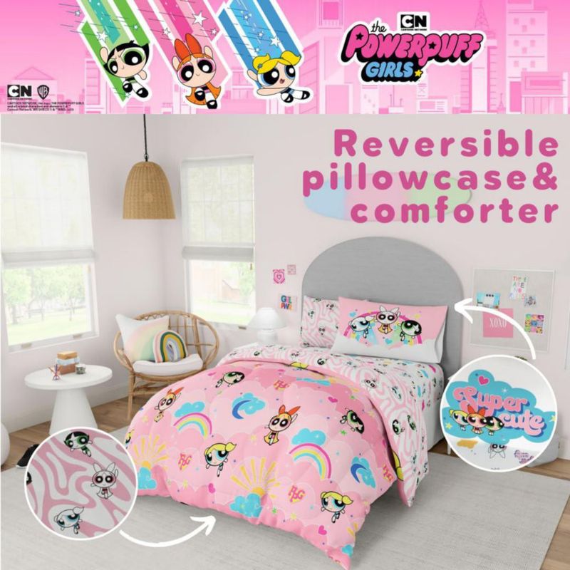 Juego de ropa de cama Franco Full de 7 piezas Powerpuff Girls