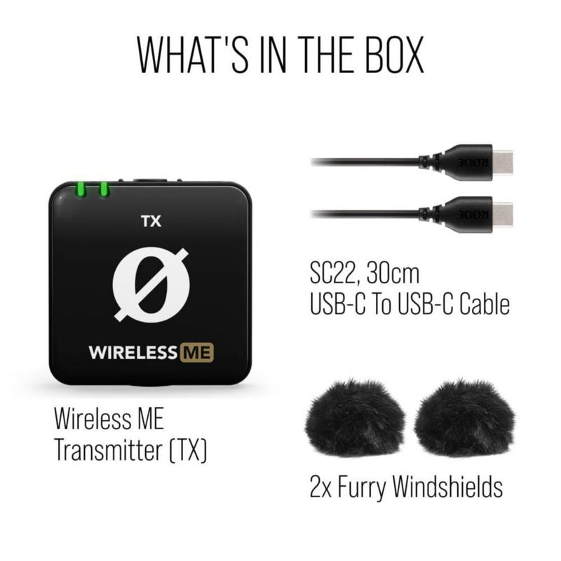 Transmisor inalámbrico Rode Wireless ME TX con micrófono 200 m