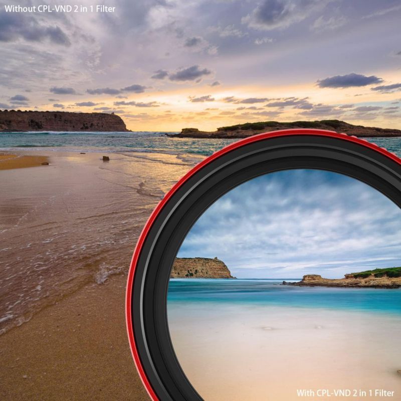 Filtro Haida VND+CPL 2 en 1 ND8-ND128 72 mm para lente de cámara