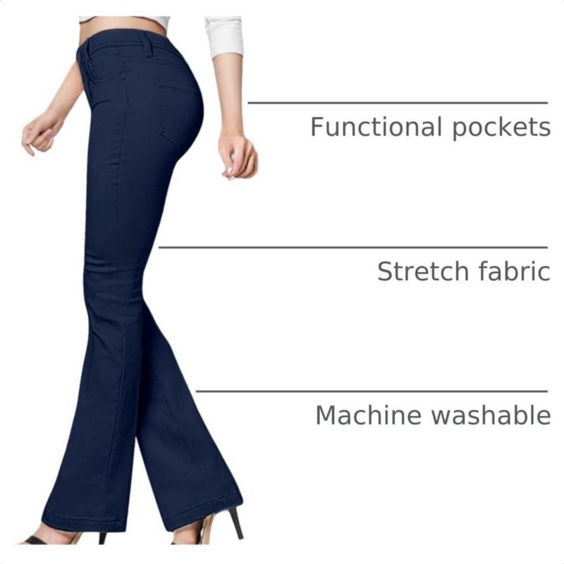 PANTALONES Hybrid & Company Corte Bootcut Azul Marino M