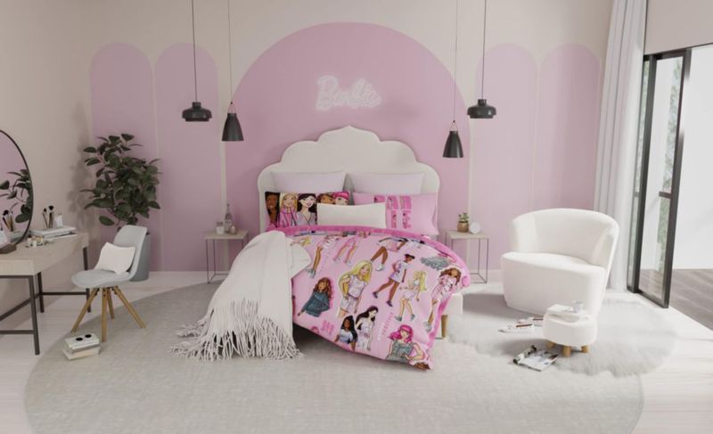 Juego de ropa de cama Franco Barbiecore para cama completa 7 piezas super suave