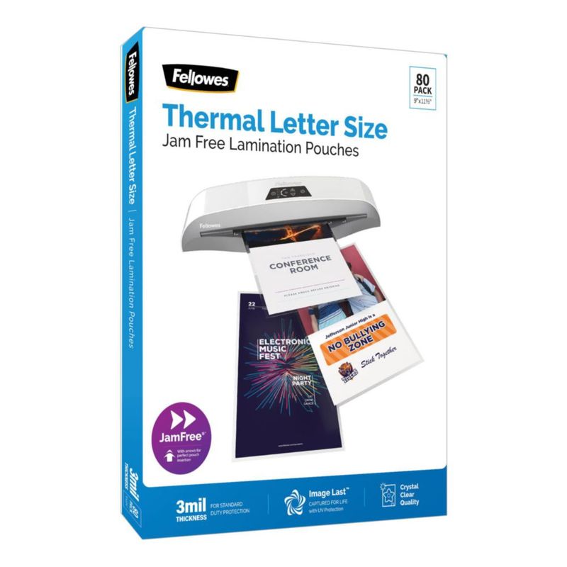 Sobres de laminado térmico Fellowes 23x29 cm 3 mil – Pack de 80