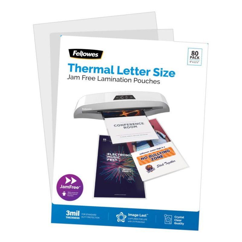 Sobres de laminado térmico Fellowes 23x29 cm 3 mil – Pack de 80