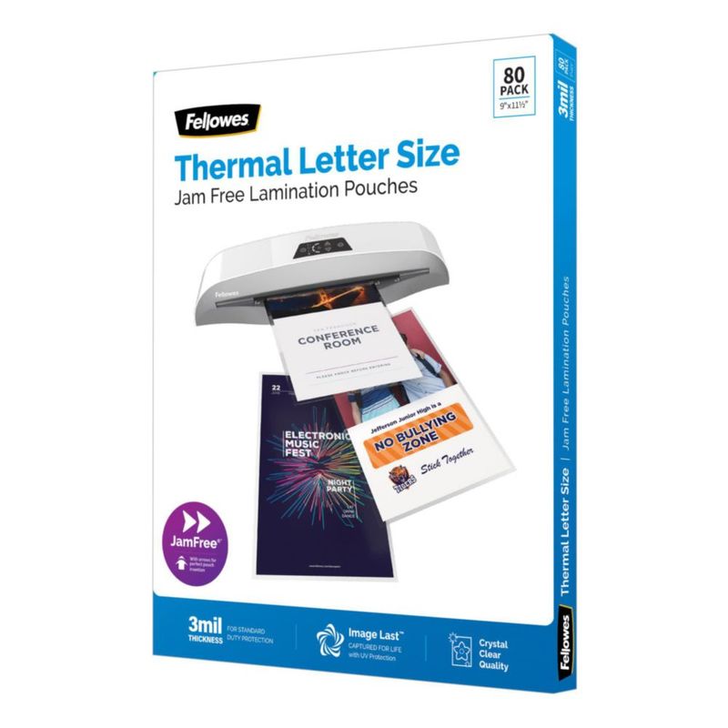 Sobres de laminado térmico Fellowes 23x29 cm 3 mil – Pack de 80
