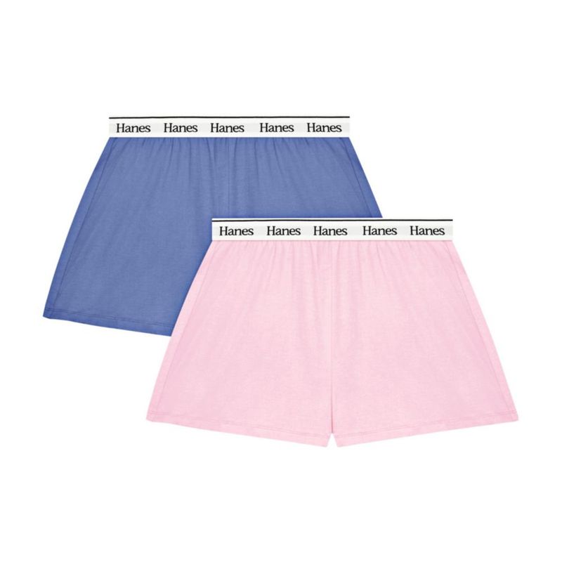 Pantalones Cortos de Pijama Hanes Pack de 2 Conjunto Cómodo para Mujer