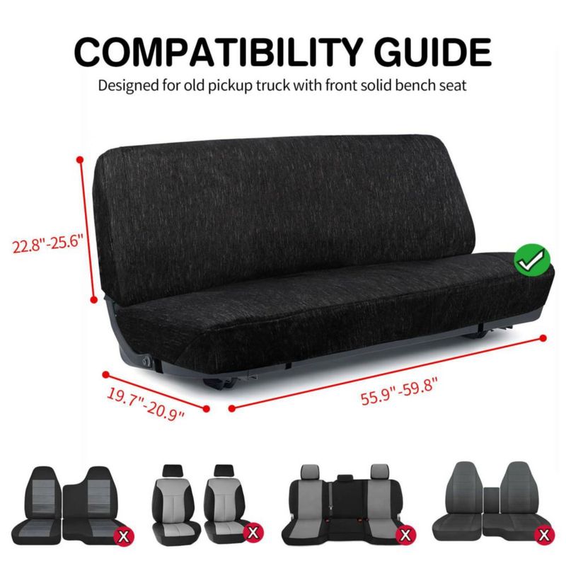 Cobertura de Asiento Leader Accessories para Camionetas Pickup de Tamaño Completo - Negro