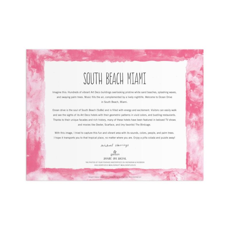 Rompecabezas Galison South Beach Miami de 1000 piezas