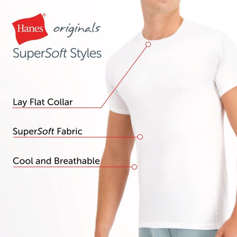 Camiseta Hanes Ultimate 2 Unidades Blanca Supersuave