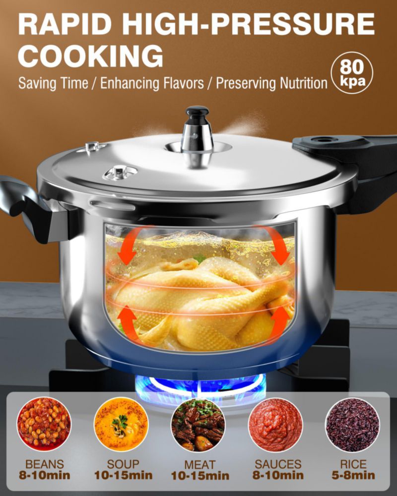 Olla a presión WantJoin 11 L de acero inoxidable para inducción