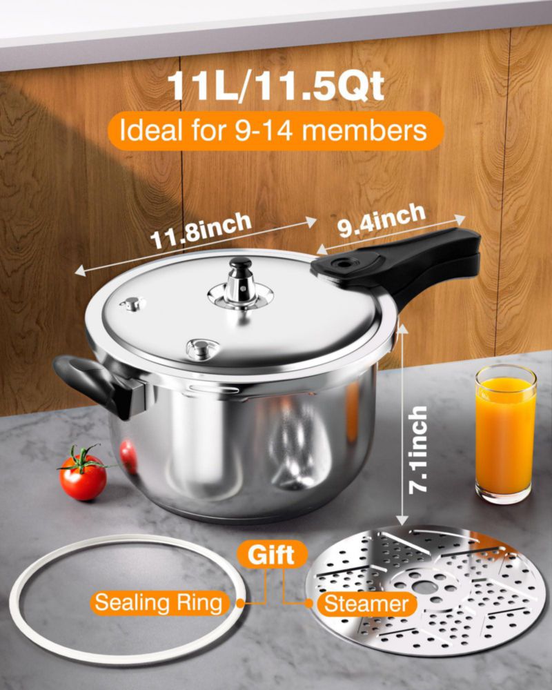 Olla a presión WantJoin 11 L de acero inoxidable para inducción