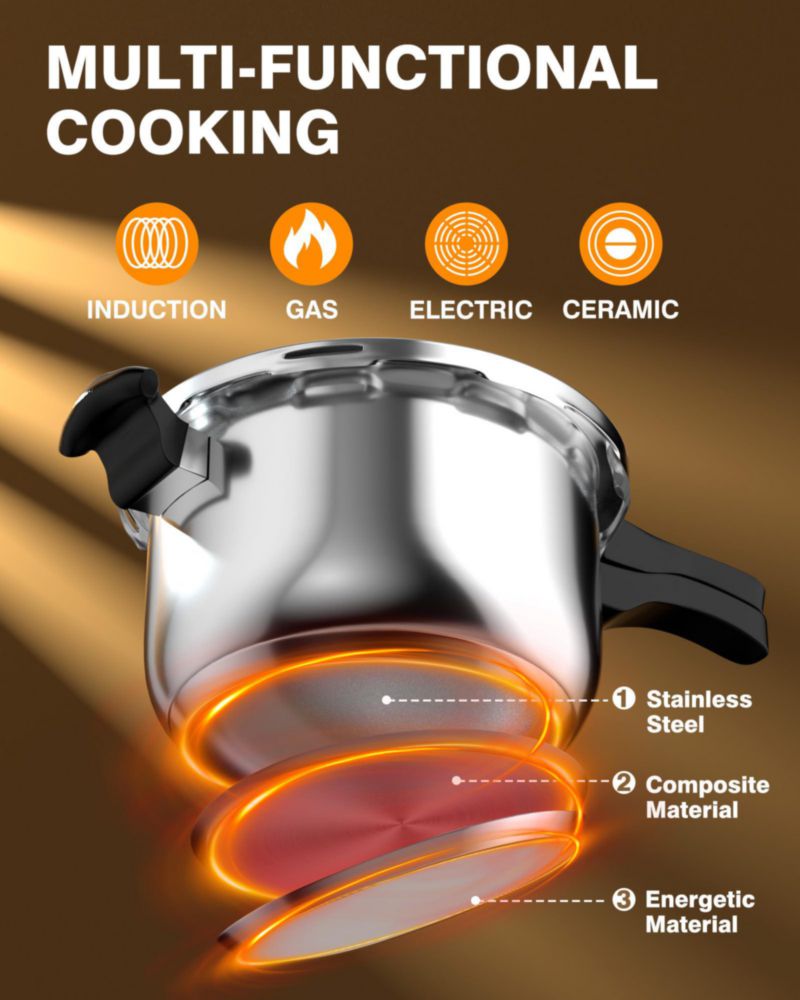 Olla a presión WantJoin 11 L de acero inoxidable para inducción