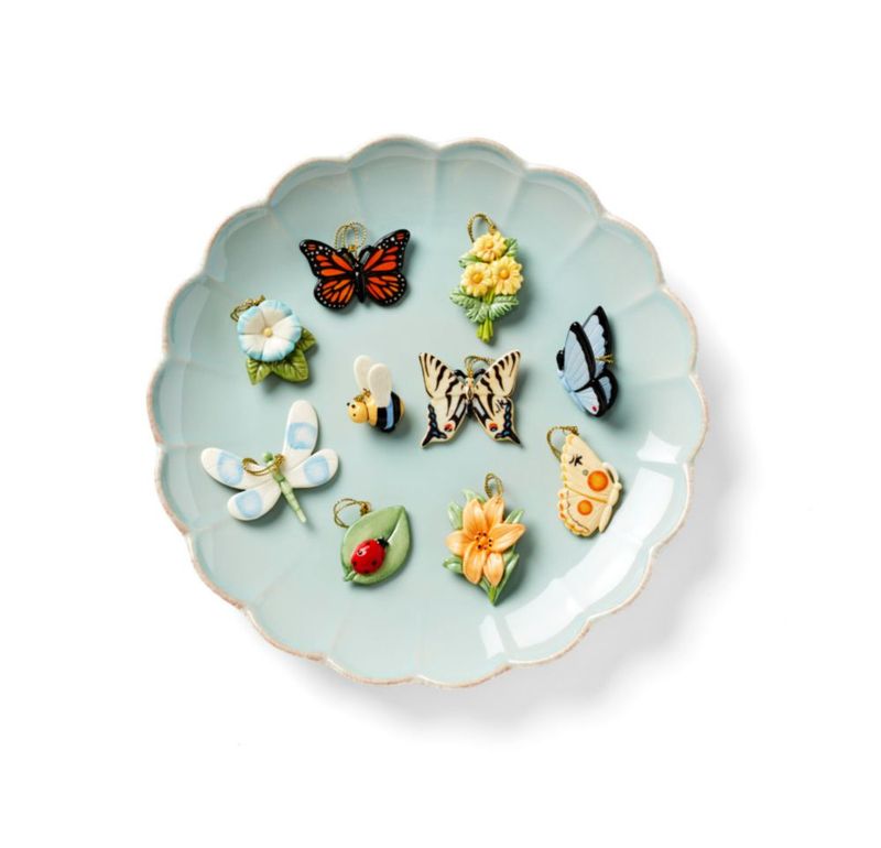 Adorno colgante Lenox 2‑5 cm Pradera de mariposas – Juego de 10 piezas