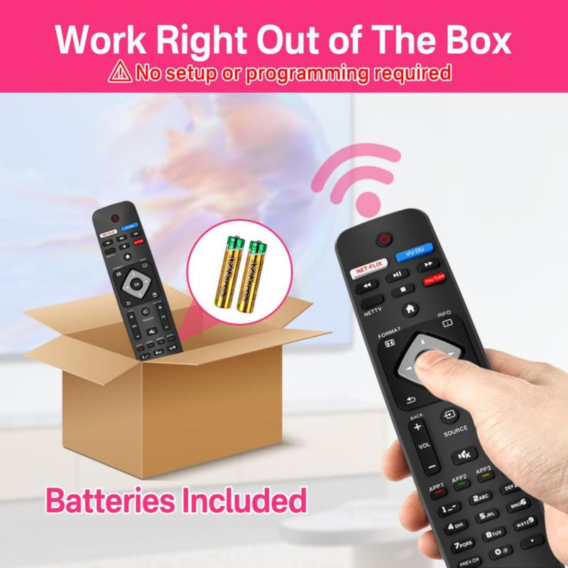 Control Remoto tiebutie NH500UP con Funda Rosa Luminosa AAA