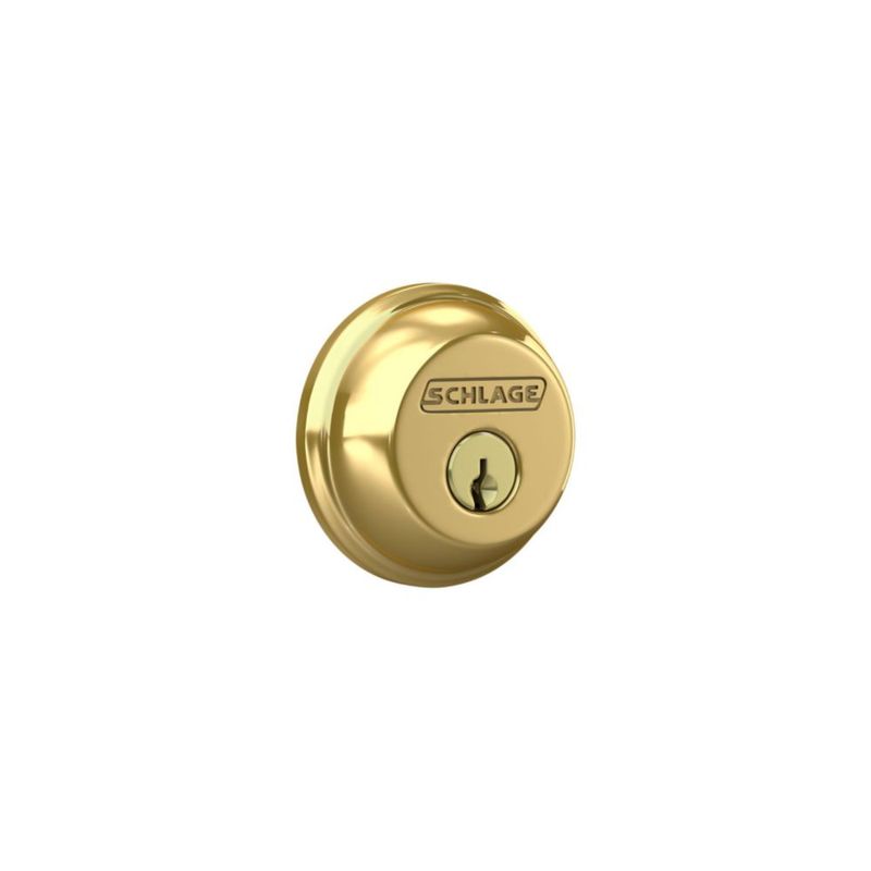 Cerrojo SCHLAGE B62N505 con llave en ambos lados latón brillante