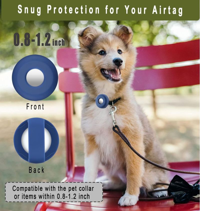Funda de silicona para AirTag Cibaabo para collar de perro