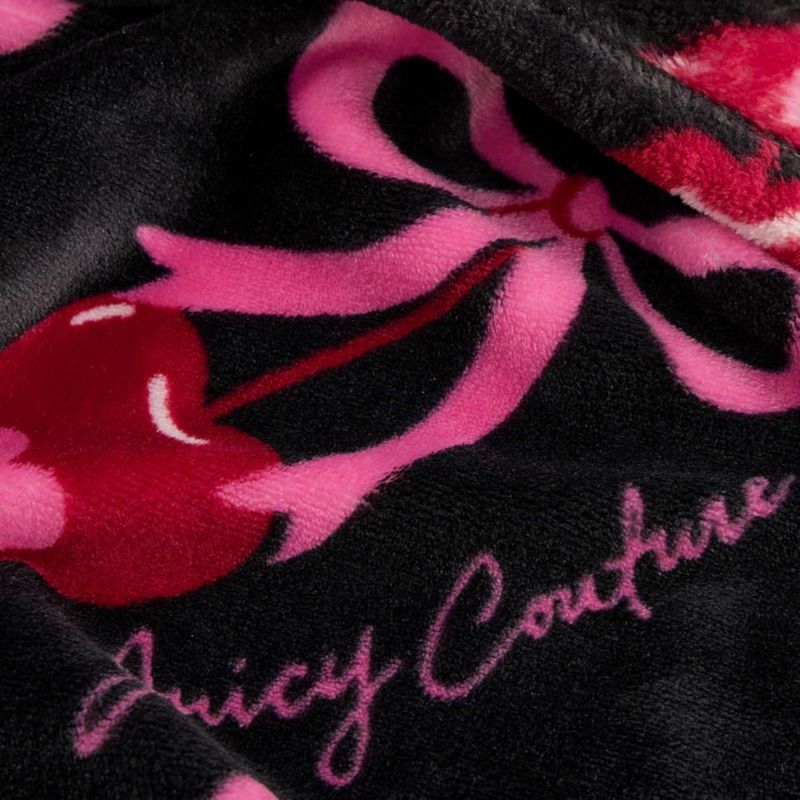MANTA Juicy Couture 127 cm x 178 cm Negro con cerezas y lazos