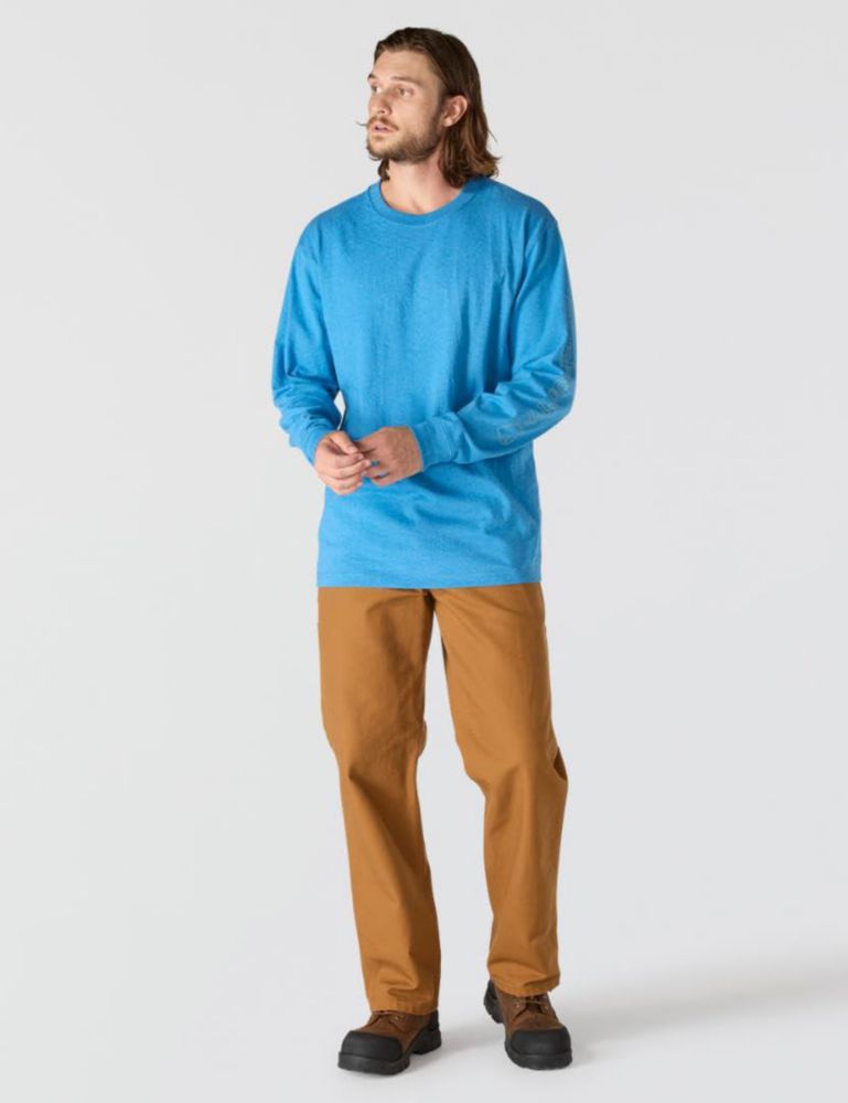Camiseta de manga larga Carhartt Dearborn LS Logo Azul Horizonte Talla Grande